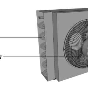 Quạt dàn nóng Tủ đông nằm trực tiếp 2 cánh kính cong DNT.2K640