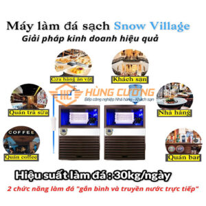 Mô hình kinh doanh Máy làm đá viên 2 chế độ 30 kg SnowVillage AP-30PX