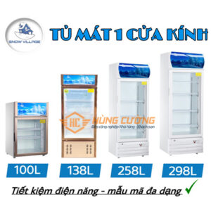 Tủ mát cánh kính mini 100 lít 138 lít SnowVillage