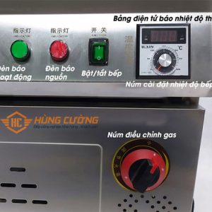 Bảng điều khiển bếp chiên tách dầu công nghiệp 80 lít dùng gas