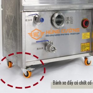 Bánh xe bếp chiên tách dầu công nghiệp 35 lít dùng gas bảng điện tử