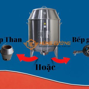 Lò quay gà vịt dùng gas than 90 Inox