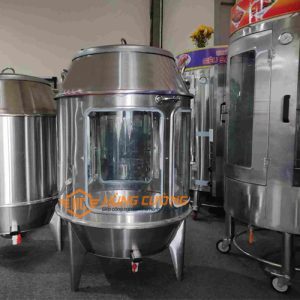 Lò quay vịt gà công nghiệp Inox kính 80