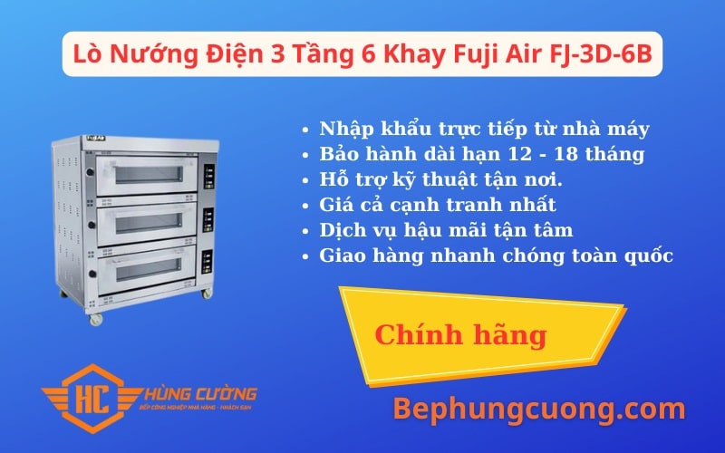 Hình Ảnh Lò Nướng Điện 3 Tầng 6 Khay Fuji Air FJ-3D-6B