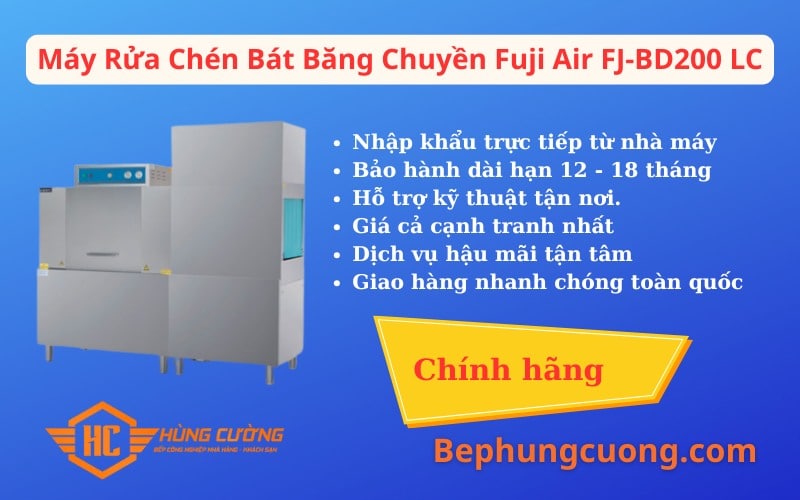 Hình Ảnh Máy Rửa Chén Bát Băng Chuyền Fuji Air FJ-BD200 LC