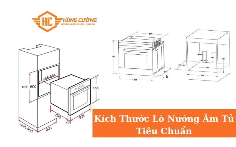 Kích Thước Lò Nướng Âm Tủ Tiêu Chuẩn